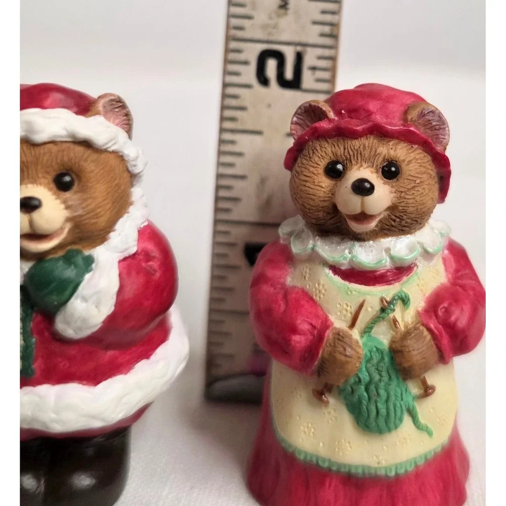 Hallmark Merry Miniatures Mr. and Mrs. Claus Bear Figurine 2-Piece Set Christmas